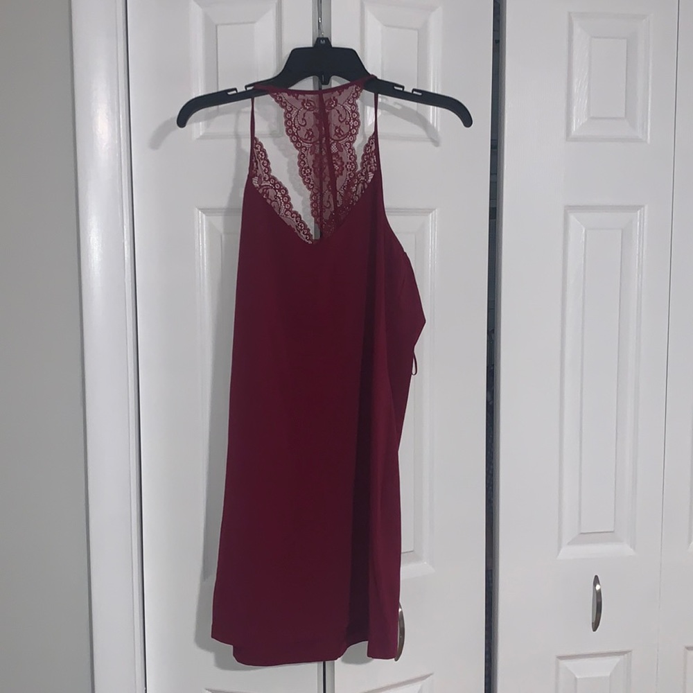 Maroon Express lace halter Dress
